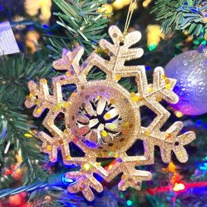 Glittering Gold Snowflake Ornament